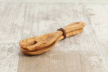Load image into Gallery viewer, Italian Olivewood Salad Servers