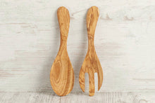 Load image into Gallery viewer, Italian Olivewood Salad Servers