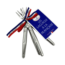 Load image into Gallery viewer, Jean Dubost 4 Cocktail Fork Stainless Steel